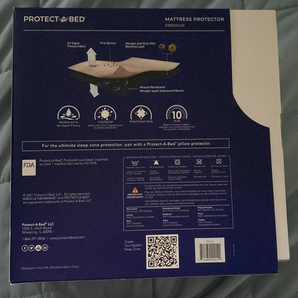 King size mattress protector. New in box. Never been taken out of box.